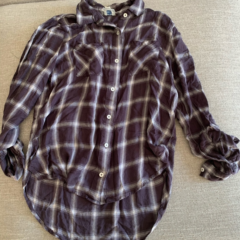 Plaid button up Blue Rain shirt